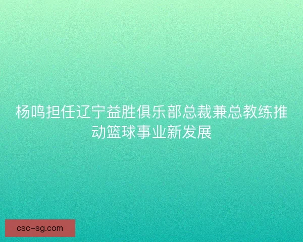 杨鸣担任辽宁益胜俱乐部总裁兼总教练推动篮球事业新发展 杨鸣担任辽宁益胜俱乐部总裁兼总教练推动篮球事业新发展